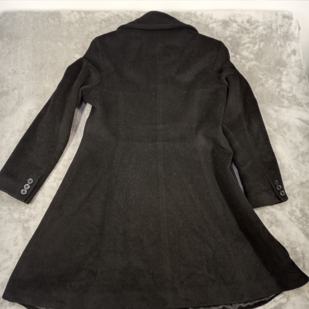 Ralph Lauren Women's Vintage Elegant Black Double-Breasted Long Coat Size 12 - Picture 11 of 15